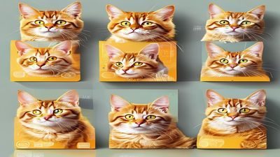 猫咪营养师在猫咪社区发布的夏季猫粮选购指南配图——多种猫粮包装排列整齐，橙色背景突出重点产品信息